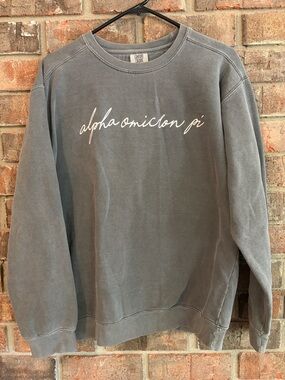 Alpha Omicron Pi Gray Crewneck Sweatshirt